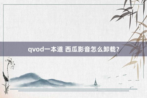 qvod一本道 西瓜影音怎么卸载？