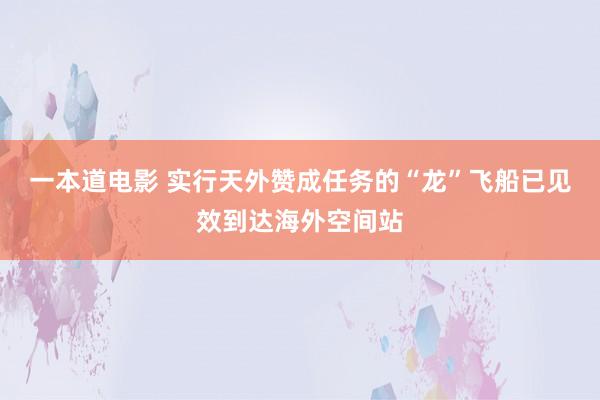 一本道电影 实行天外赞成任务的“龙”飞船已见效到达海外空间站
