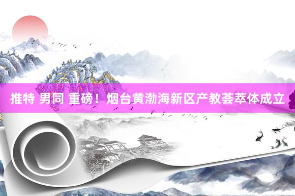 推特 男同 重磅！烟台黄渤海新区产教荟萃体成立