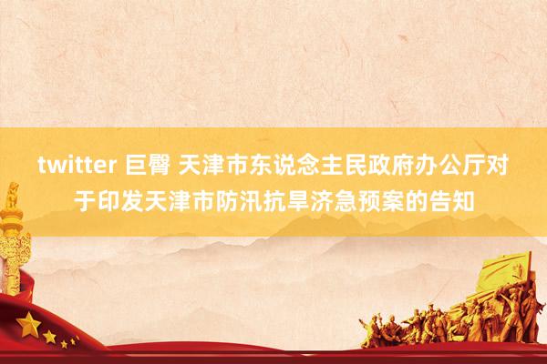 twitter 巨臀 天津市东说念主民政府办公厅对于印发天津市防汛抗旱济急预案的告知