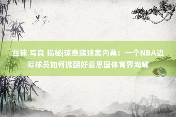 丝袜 写真 揭秘|琼泰赌球案内幕：一个NBA边际球员如何掀翻好意思国体育界海啸