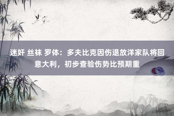 迷奸 丝袜 罗体：多夫比克因伤退放洋家队将回意大利，初步查验伤势比预期重