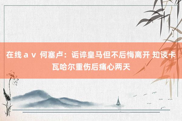 在线ａｖ 何塞卢：诟谇皇马但不后悔离开 知谈卡瓦哈尔重伤后痛心两天