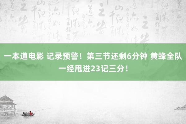 一本道电影 记录预警！第三节还剩6分钟 黄蜂全队一经甩进23记三分！
