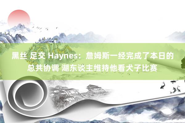 黑丝 足交 Haynes：詹姆斯一经完成了本日的总共协调 湖东谈主维持他看犬子比赛