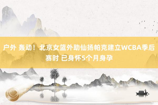 户外 轰动！北京女篮外助仙扬帕克建立WCBA季后赛时 已身怀5个月身孕